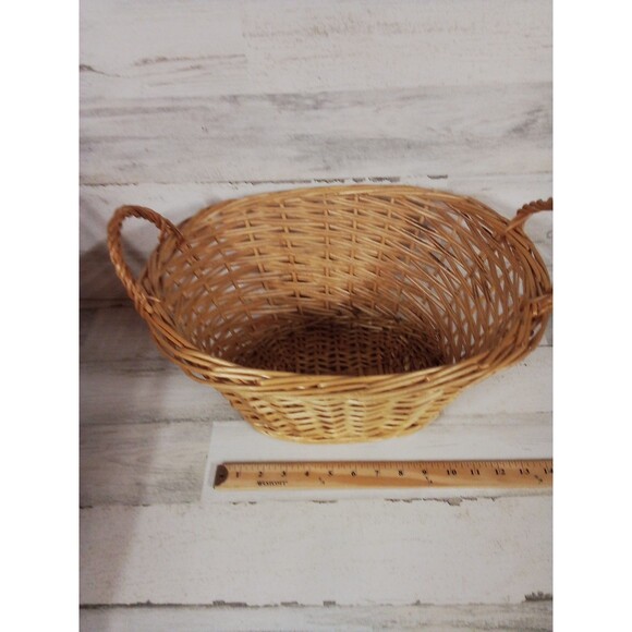 Farmhouse Small Decorative Medium Size Basket With Handles - Picture 9 of 13
